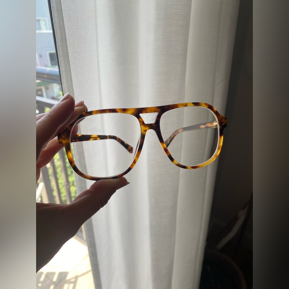 Stella McCartney Tortoiseshell Oversized Aviator Glasses - Brown/Black
